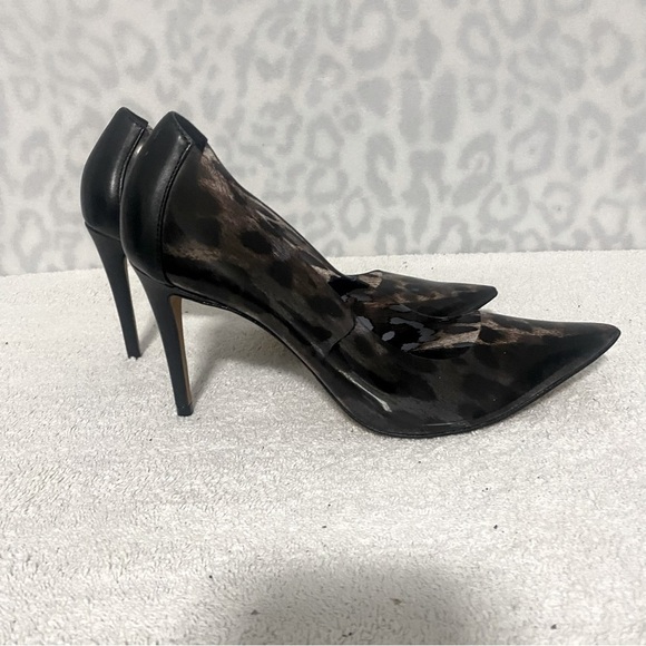 VINCE CAMUTO Anessta Clear Black Animal Leopard Print Pump Heels 8.5M NWOT - Picture 2 of 9
